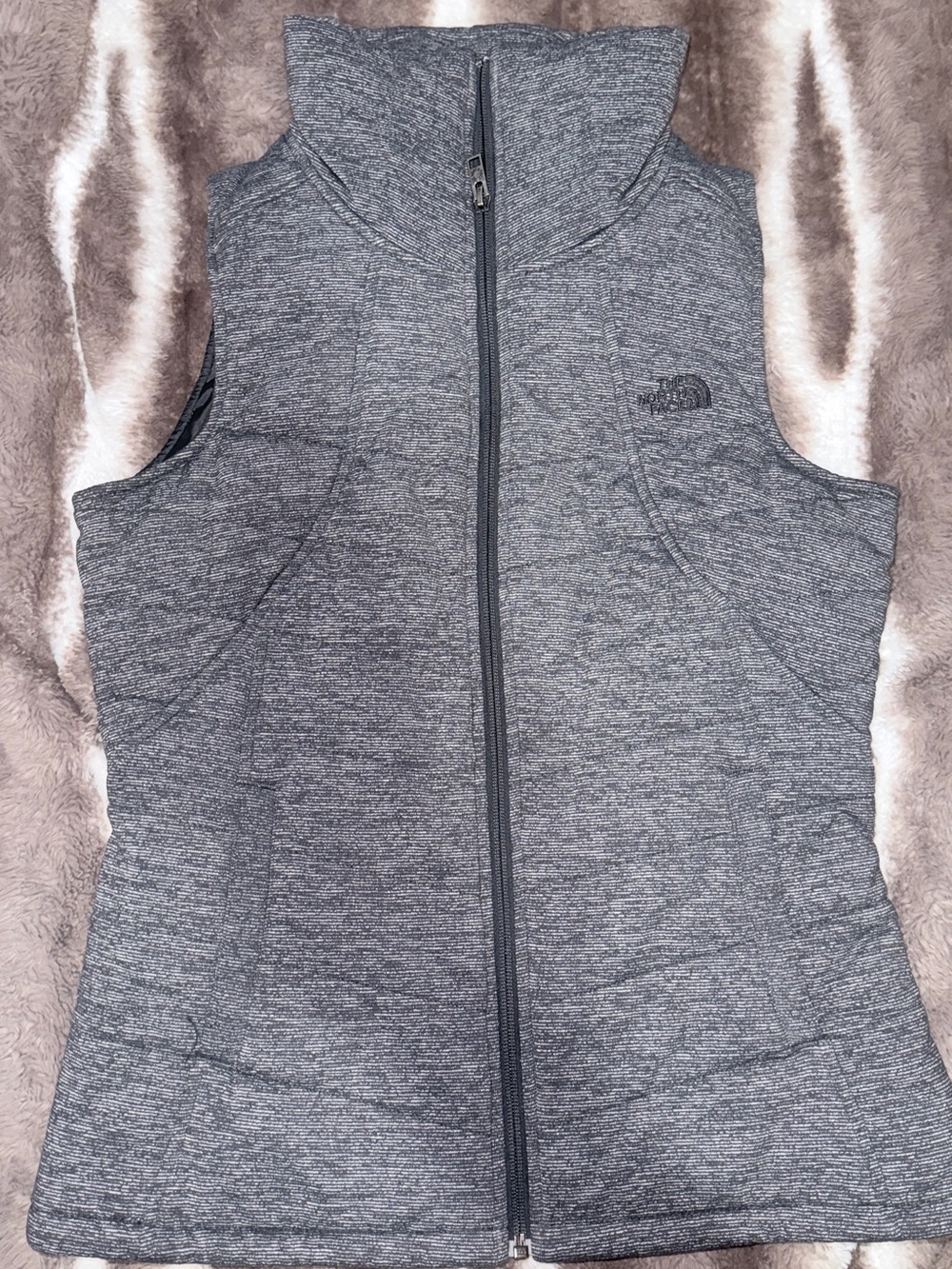 The North Face Heather Gray Quilted Insulated Vest